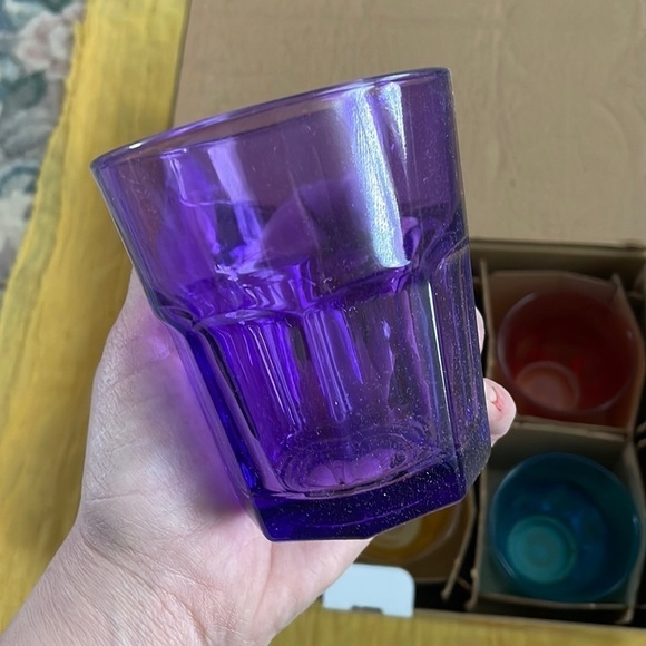 Brand New Colorful Drinking Glasses Set of 6 10.25 Oz Glass Cups Dishwasher Safe - Picture 11 of 16